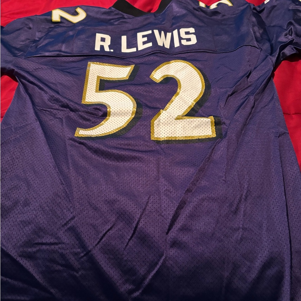 Vintage Baltimore Ravens #52 Ray Lewis Super Bowl XXXV Purple Jersey